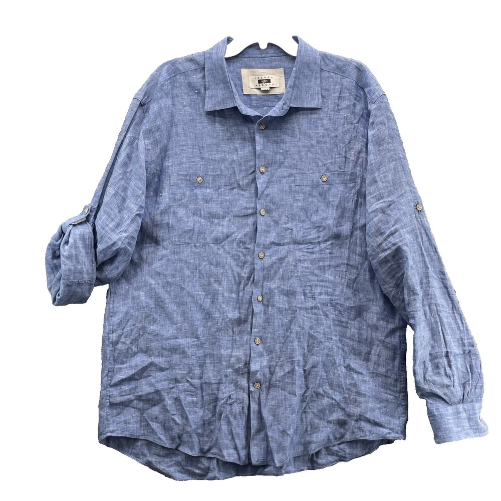 Joseph Abboud 100% Linen Shirt Men's 2XLT Classic Coastal Corpcore 90's Cocktail